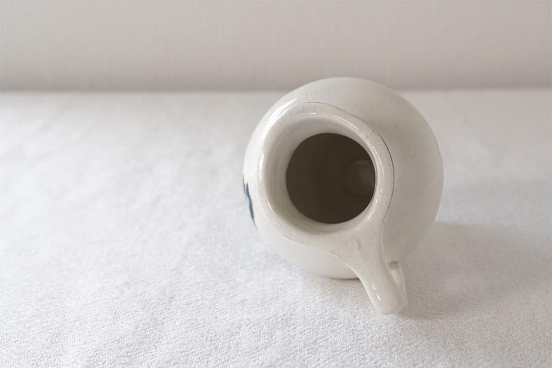 フランスアンティーク　クレイユモントロー　猫　ピッチャー　 7.9cm