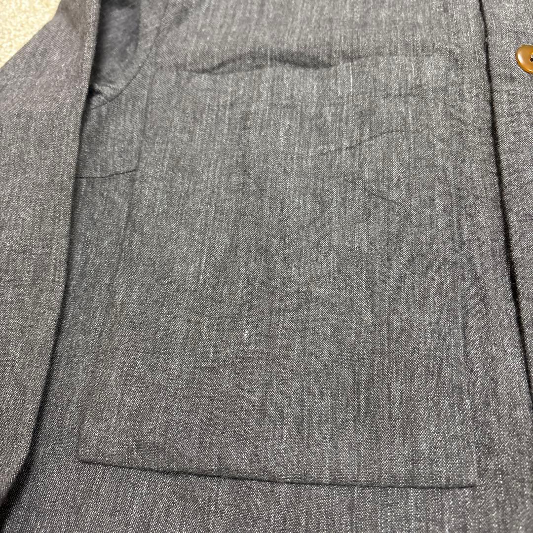 パラスパレス今季品　1回着用ラフィウールシャンブレーワークシャツブラウンサイズ2