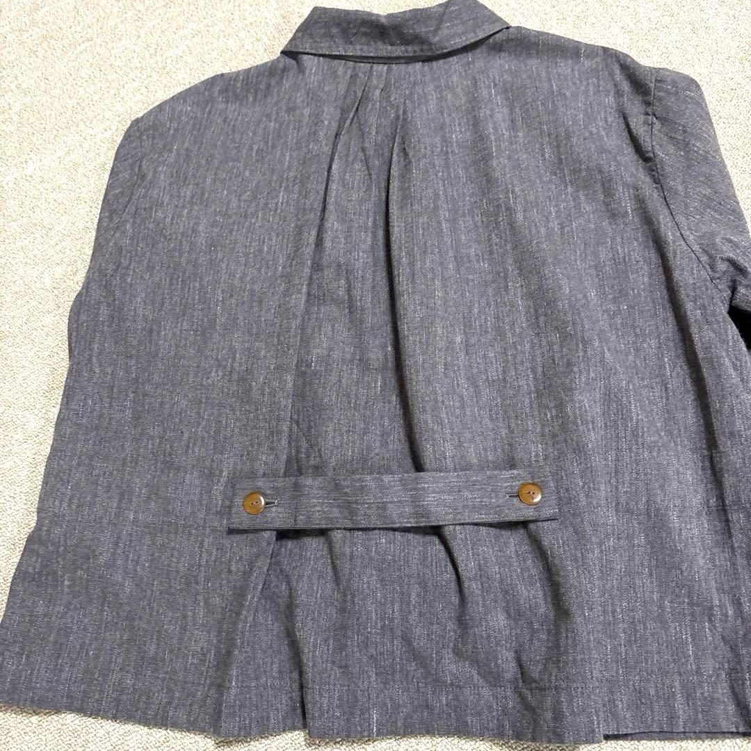 パラスパレス今季品　1回着用ラフィウールシャンブレーワークシャツブラウンサイズ2