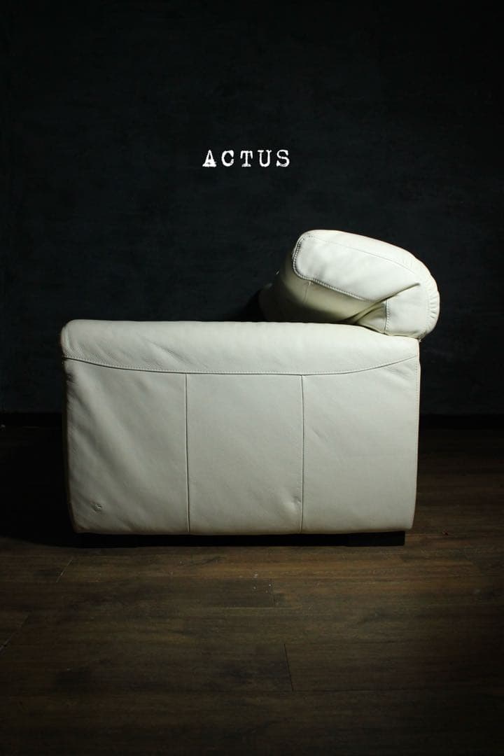 首都圏送無料〜ACTUS SHUL 総本革　3人掛け　超極上　当時35万　ソファ