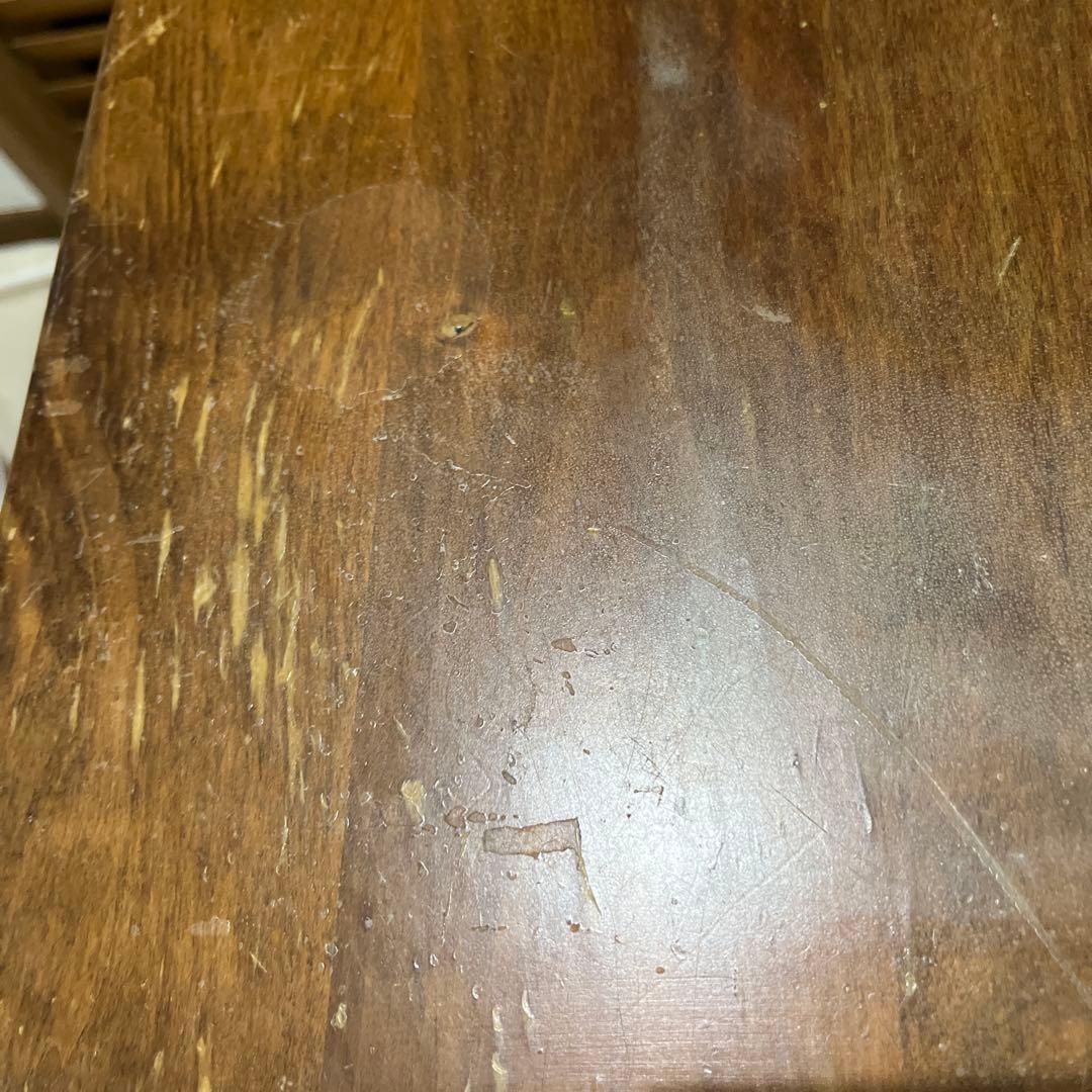 【ビンテージ】ダークブラウン 木製 サイドテーブル 2段 引き出し アイアン