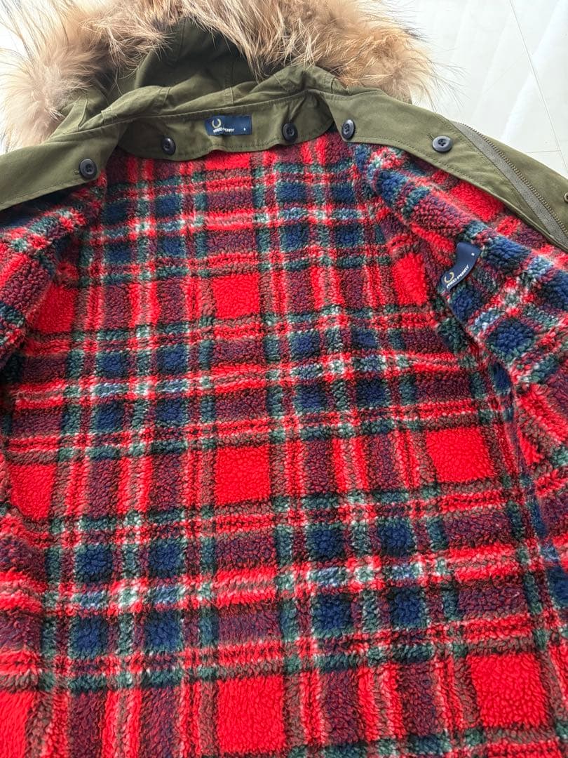 FRED PERRY フレッドペリー　長袖ライナー付き　モッズコート ファー