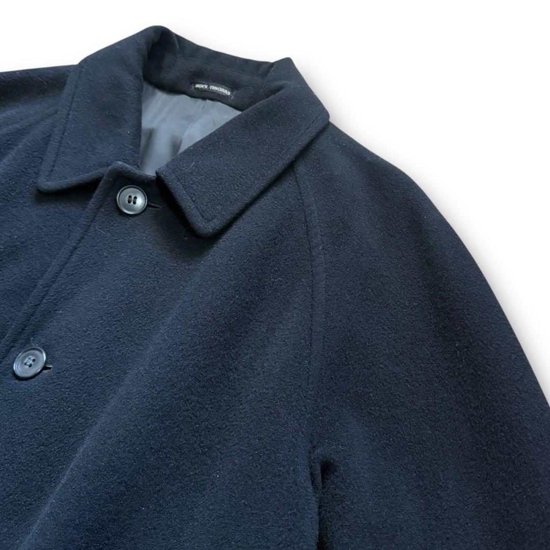 ジャケット・アウター 80s black angora wool balmacaan longcoat