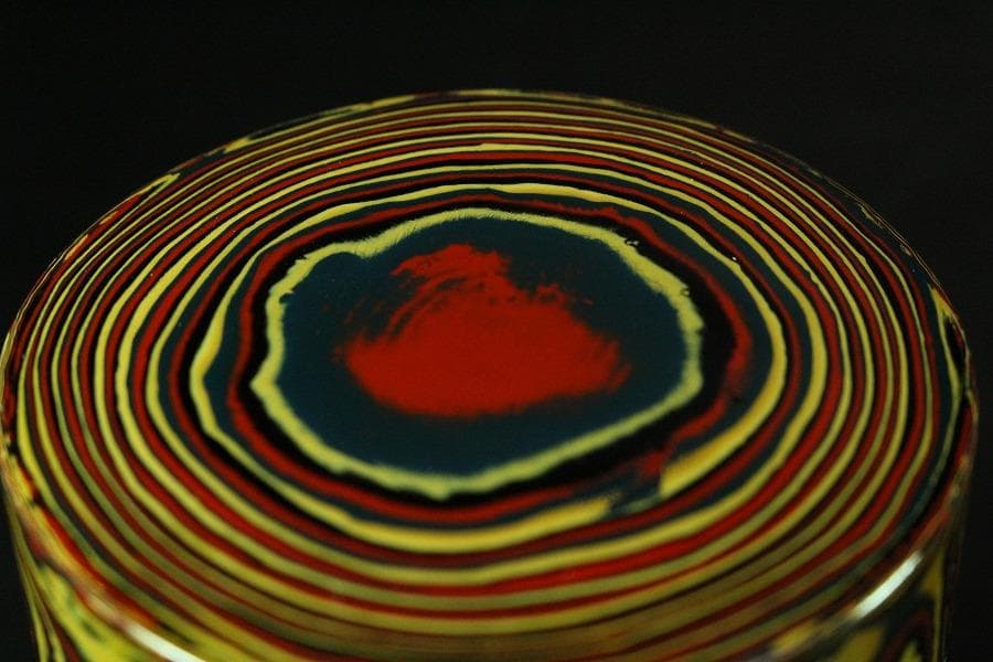 乾漆 色漆堆朱 茶器 香合 雪松作 共箱 未使用(K-A641)