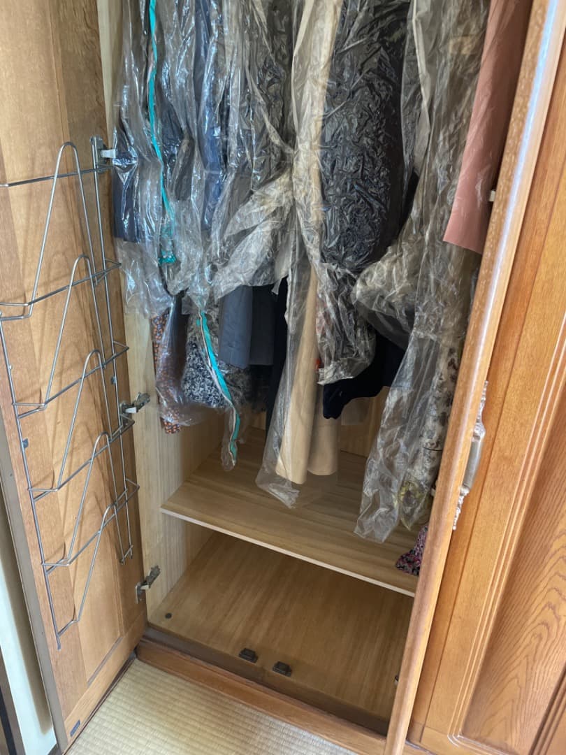 木製 4扉洋服タンス ブラウン