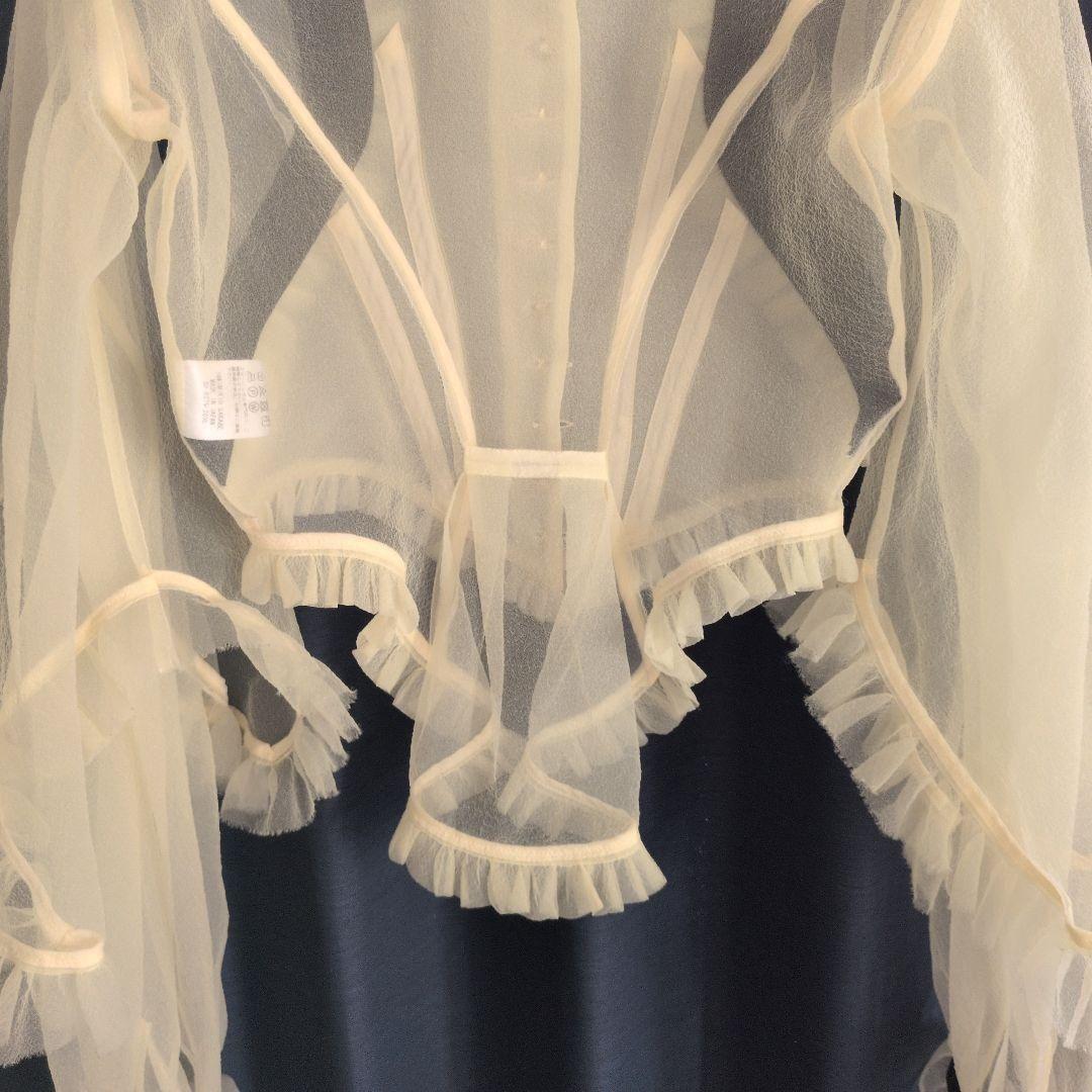 【お値下げ中】MIKIOSAKABE シースルー フリル付き長袖ブラウス