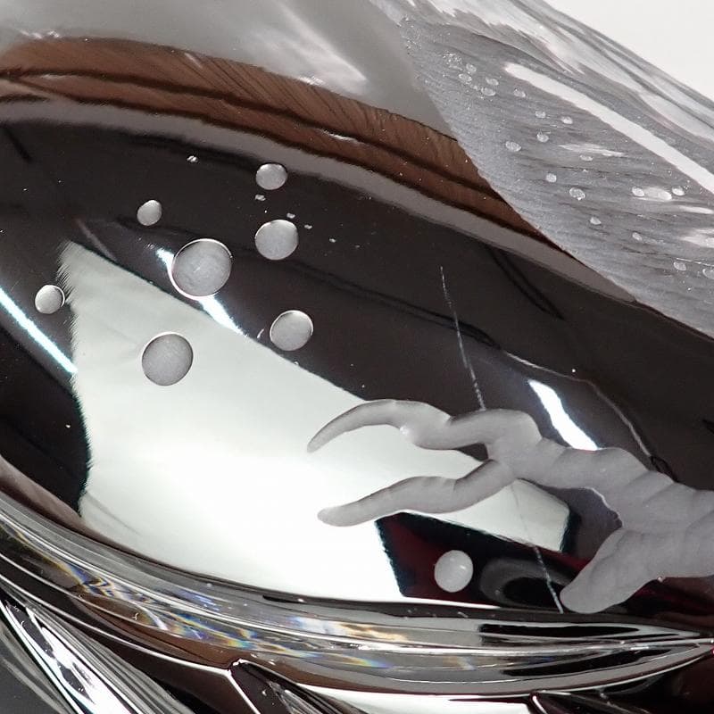 RU-5232　マイセン　クリスタル　フクロウ彫刻　大花瓶　約25㎝