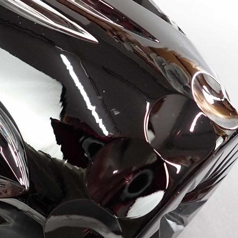 RU-5232　マイセン　クリスタル　フクロウ彫刻　大花瓶　約25㎝