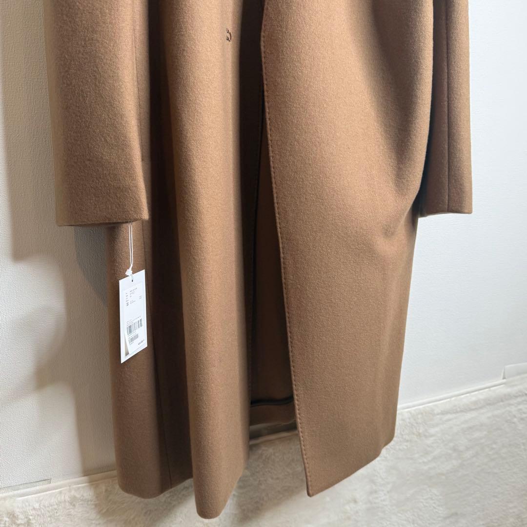 【新品】MB×ADAM ET ROPE ノーカラーウールコート キャメル L