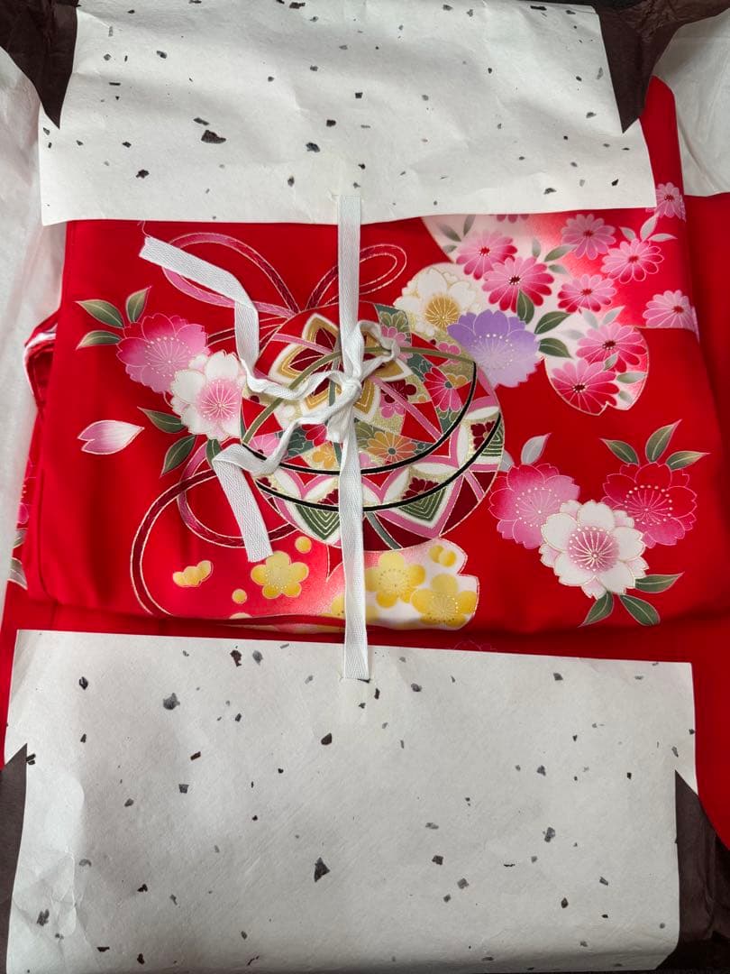 美品七五三着物、作り帯、草履、３歳用