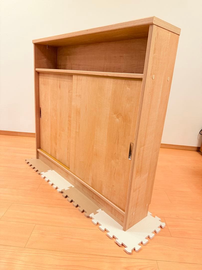 狭いカウンター下にも収納できるキャビネット 2扉付き