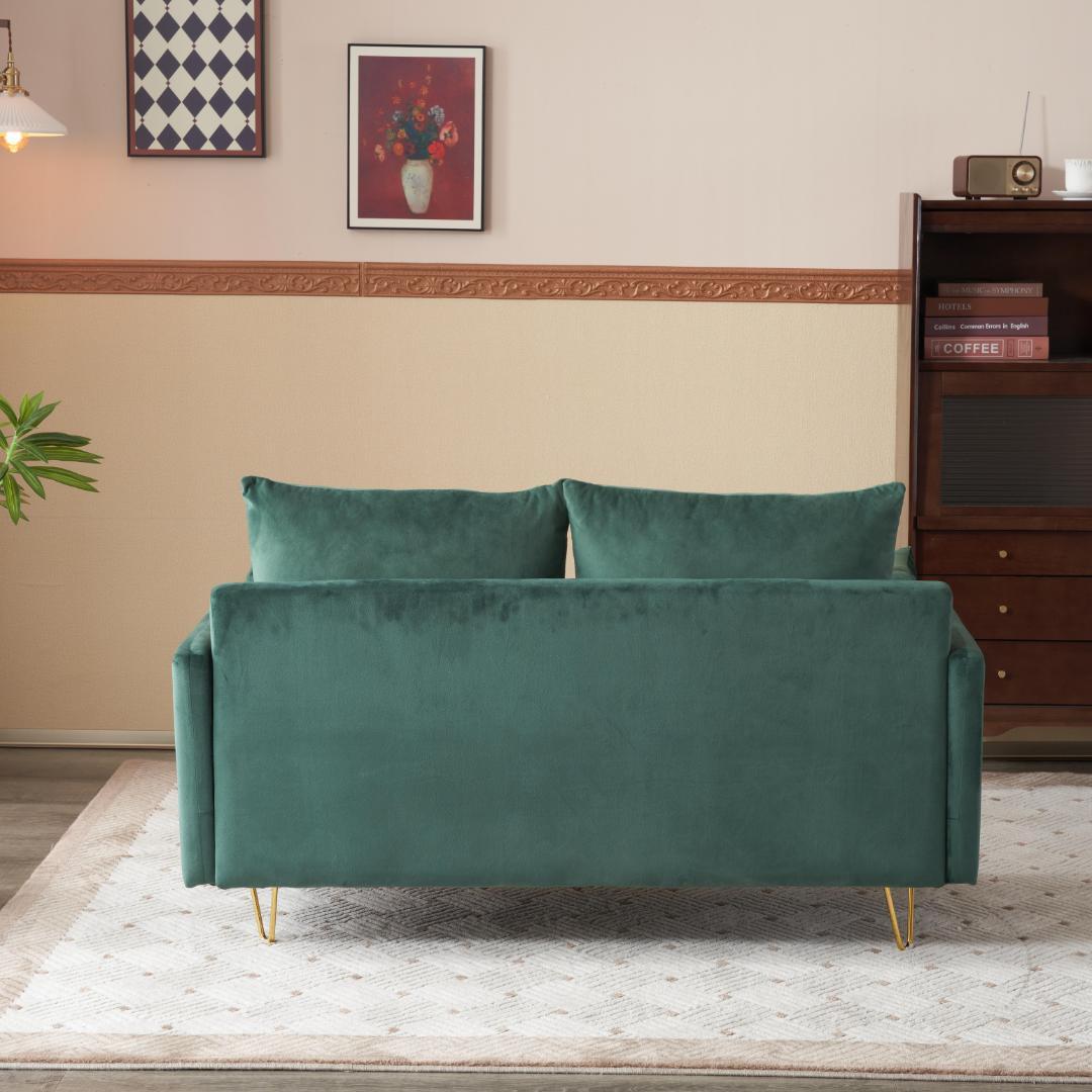 ソファー2人掛けソファ収納付きクッション4個付き金属脚付きカウチソファ多機能