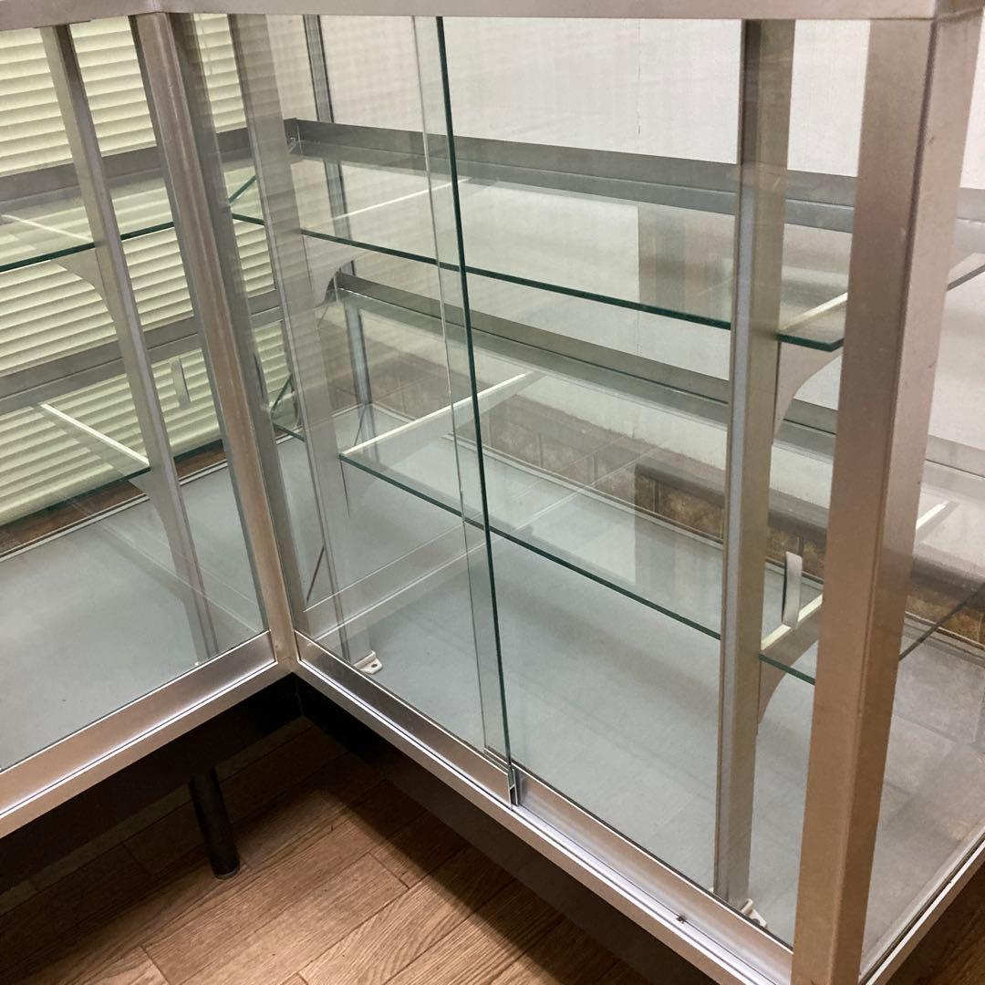 カウンターショーケース ガラスケース Ｌ字型良品 106×106×92×45cm
