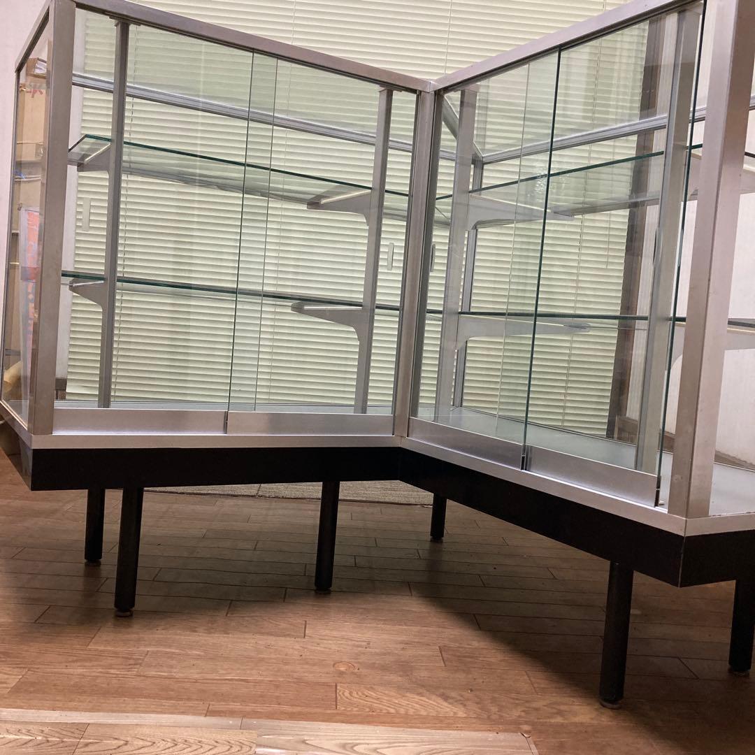 カウンターショーケース ガラスケース Ｌ字型良品 106×106×92×45cm