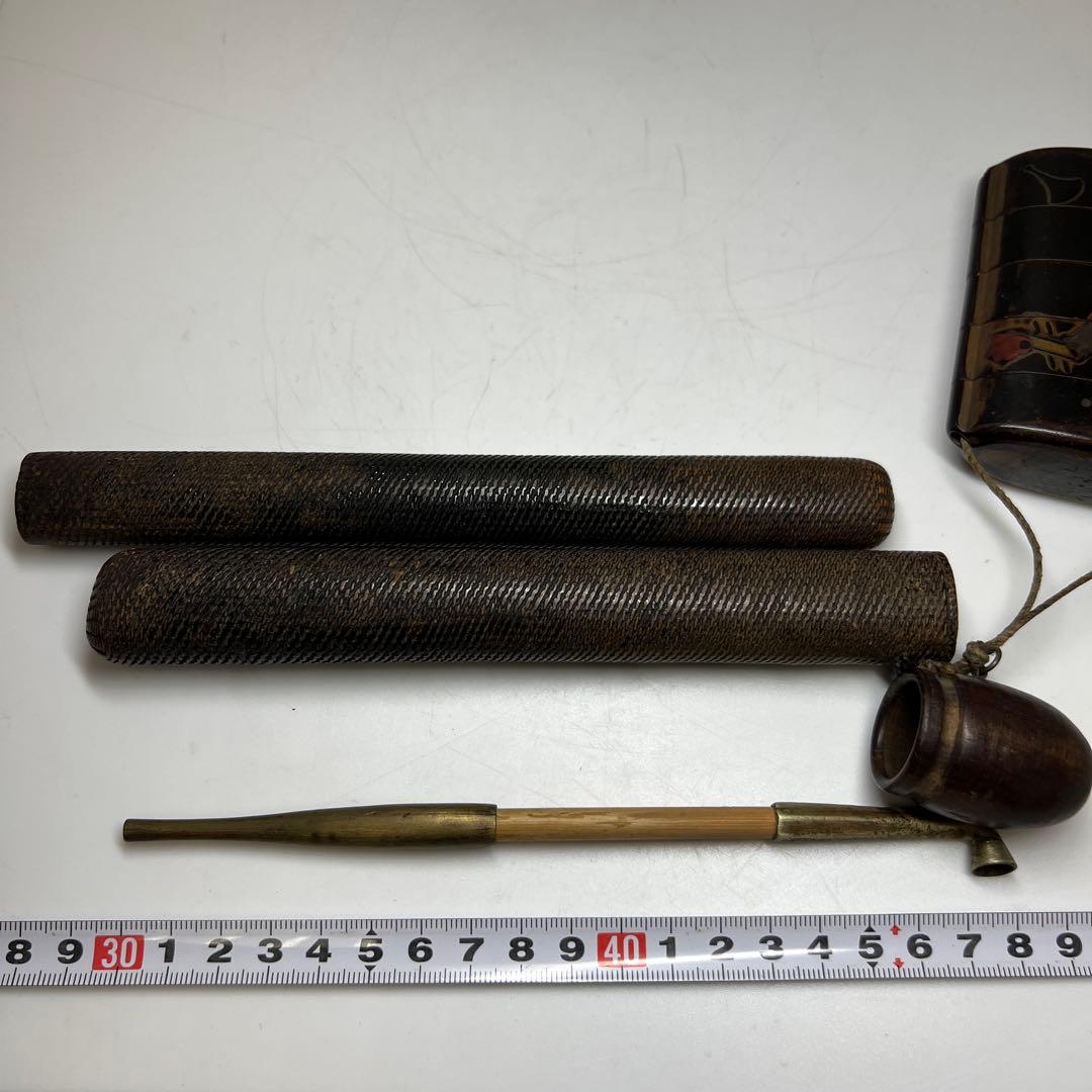 江戸時代　木製印籠、タバコ入　123g 東Y7-1204☆2Fタサオ