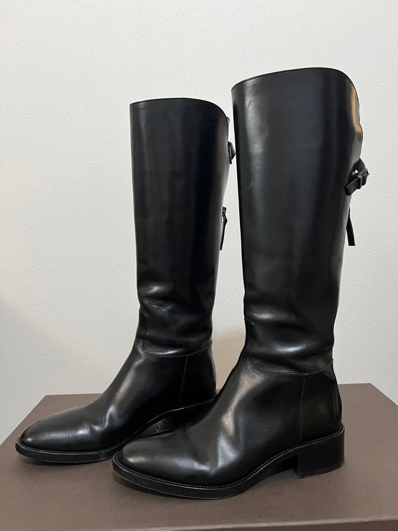 SARTORE サルトル バックベルト ロングブーツ 黒 35