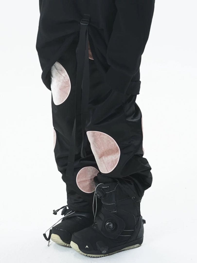 新品未使用 ベルベット調 ドット柄 スキーパンツ S 男女兼用 日常使用可