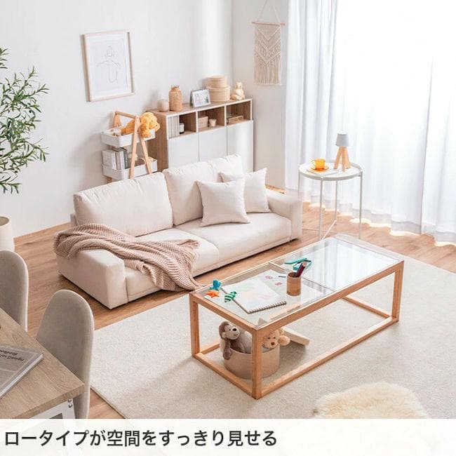 北欧風２．５人掛けソファ幅166 クッション付 ローソファ ２人掛け（12）