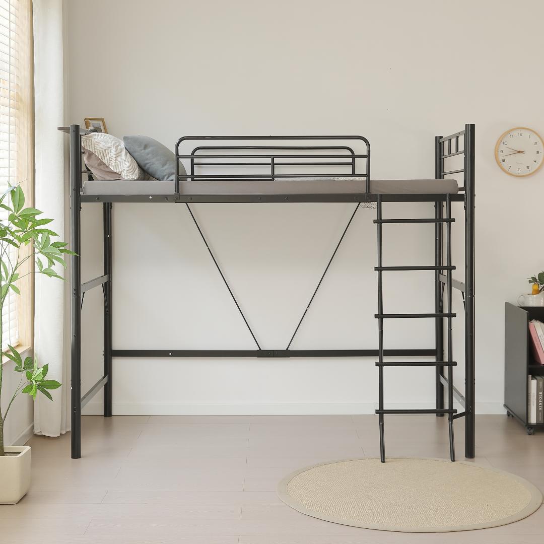 限定価格！ロフトベッド（S）コンセント付き ベッド 大人用 二段ベッド 耐震