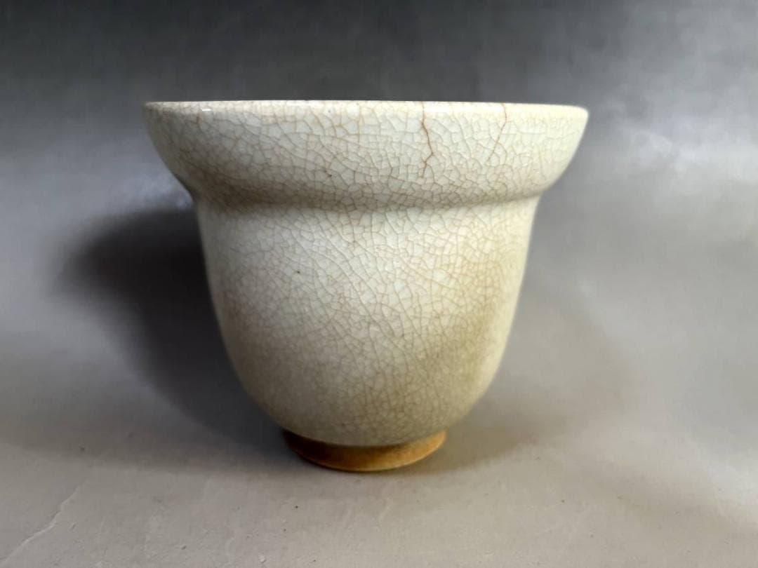 茶碗■永楽善五郎 筒茶碗 白 貫入茶碗 古京焼 お茶道具 古美術 時代物 骨董■