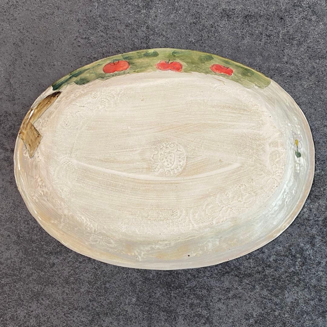 【やまぐちあさこ】新品オーバルプレート27cm 大皿　赤ずきんちゃんとオオカミ