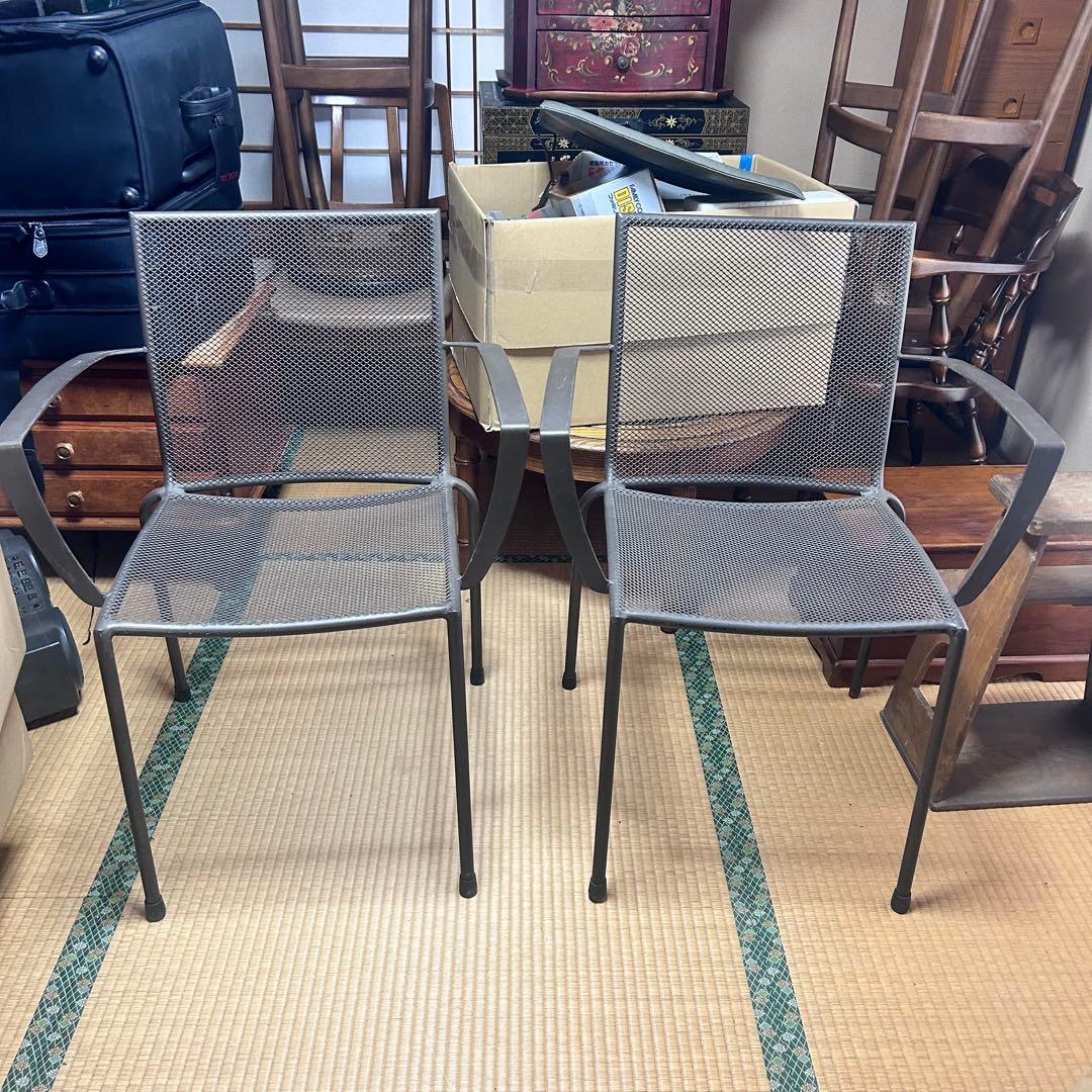 RESTAREA ラスティアームチェア RUSTY メタルメッシュ 2脚セット