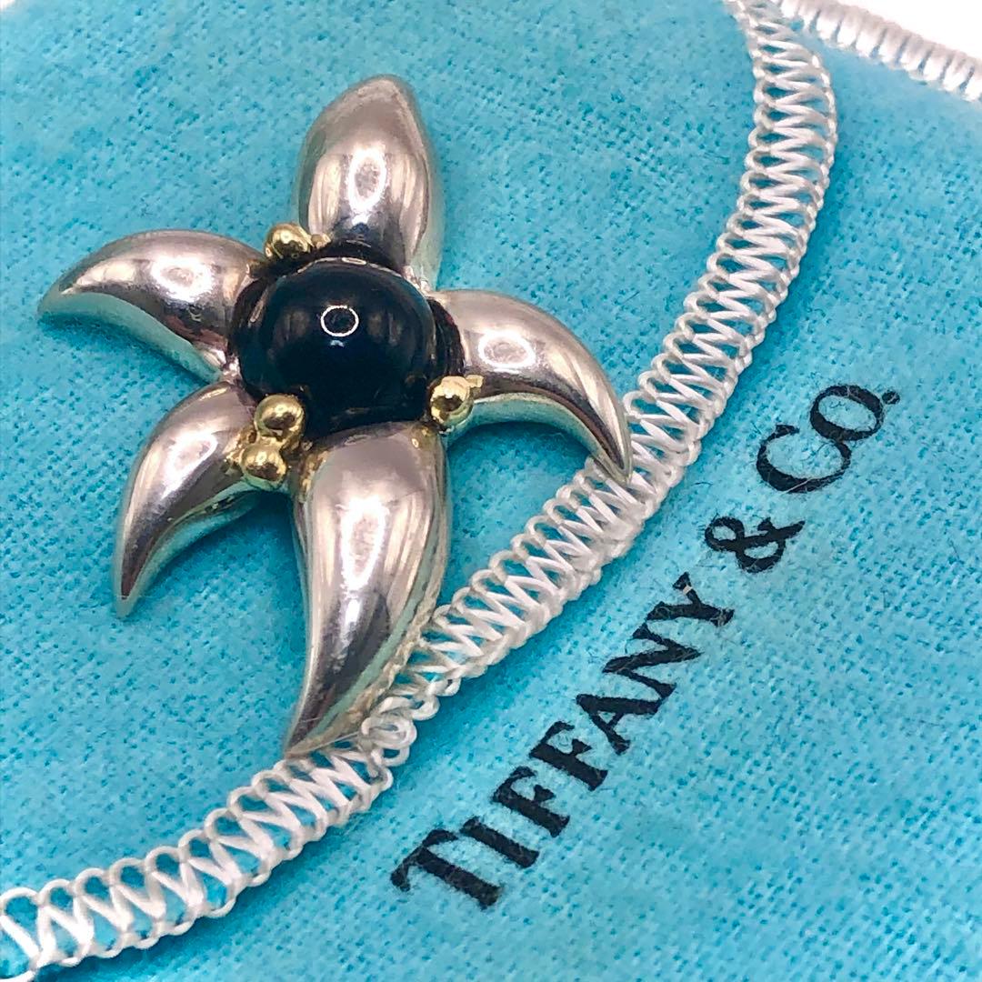 希少 ティファニー ファイヤーワークス ブローチ 925×750 オニキス 美品