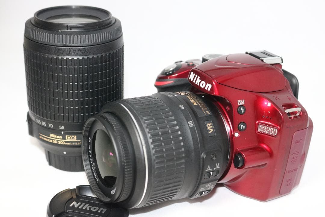 ⭐望遠レンズセット Nikon D3200⭐美品 希少レッド S回数少⭐一眼レフ