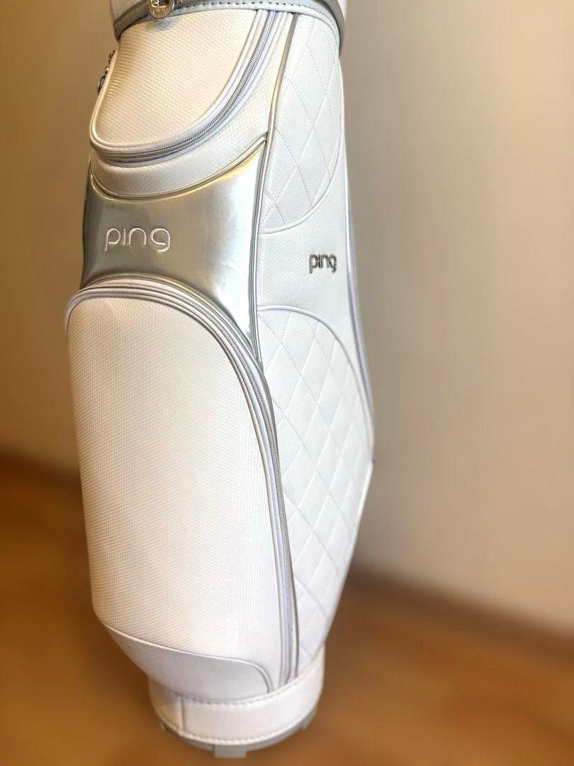 ⚫️ping レディースキャディバッグ⚫️8.5 型ホワイト完売品未使用