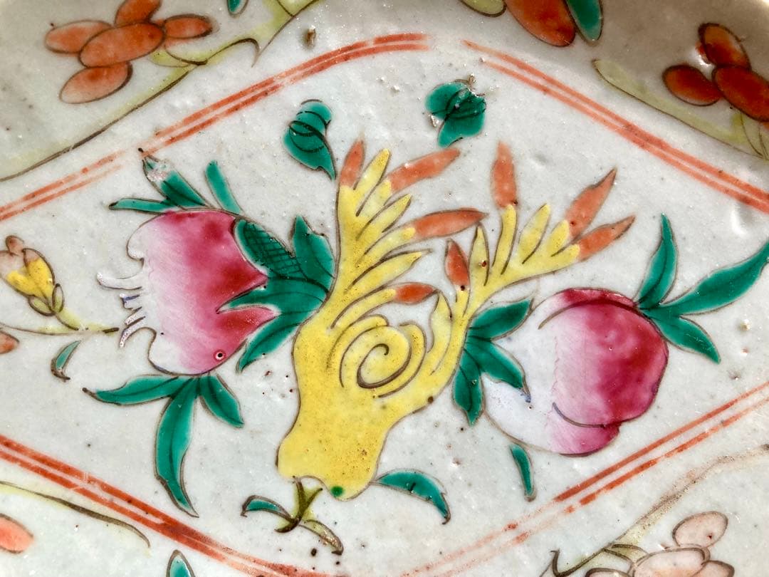 最終お値下げ　骨董　色絵　アンティーク　菓子鉢　唐物　清　粉彩　古伊万里