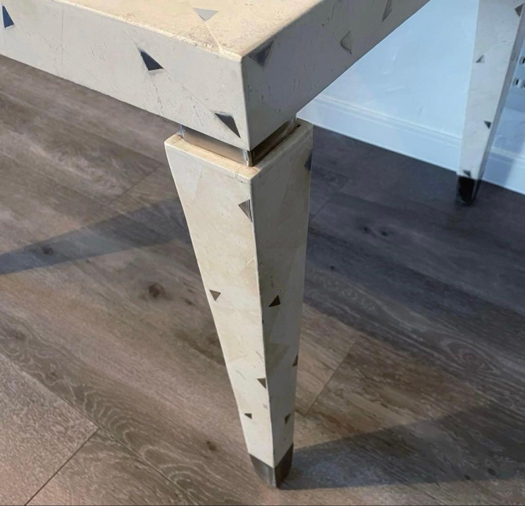 「安心のたのメル便」サイドテーブル ローテーブル コーヒーテーブル石目ホワイト