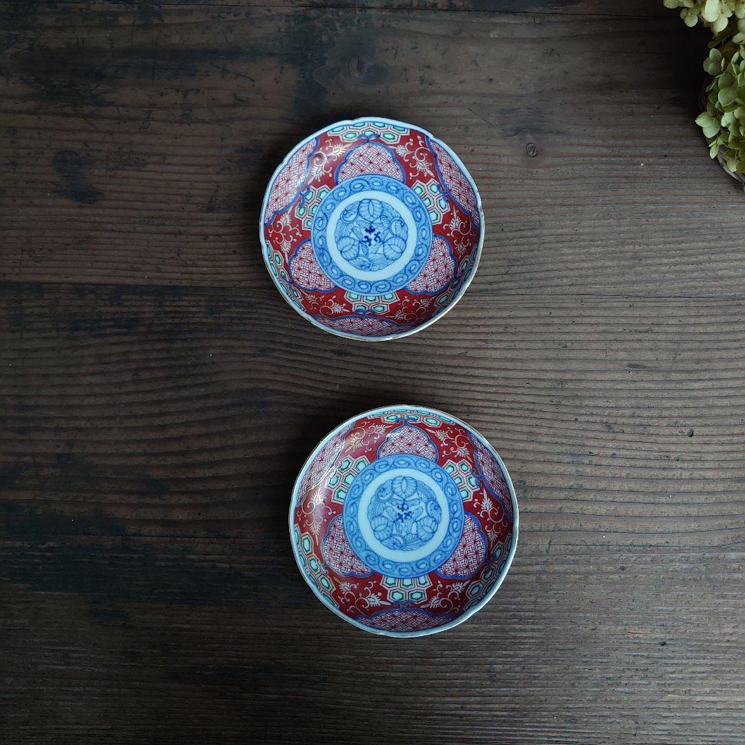 【ご成約】大聖寺伊万里 色絵 輪花縁 4寸皿 と骨董の器 おまとめ