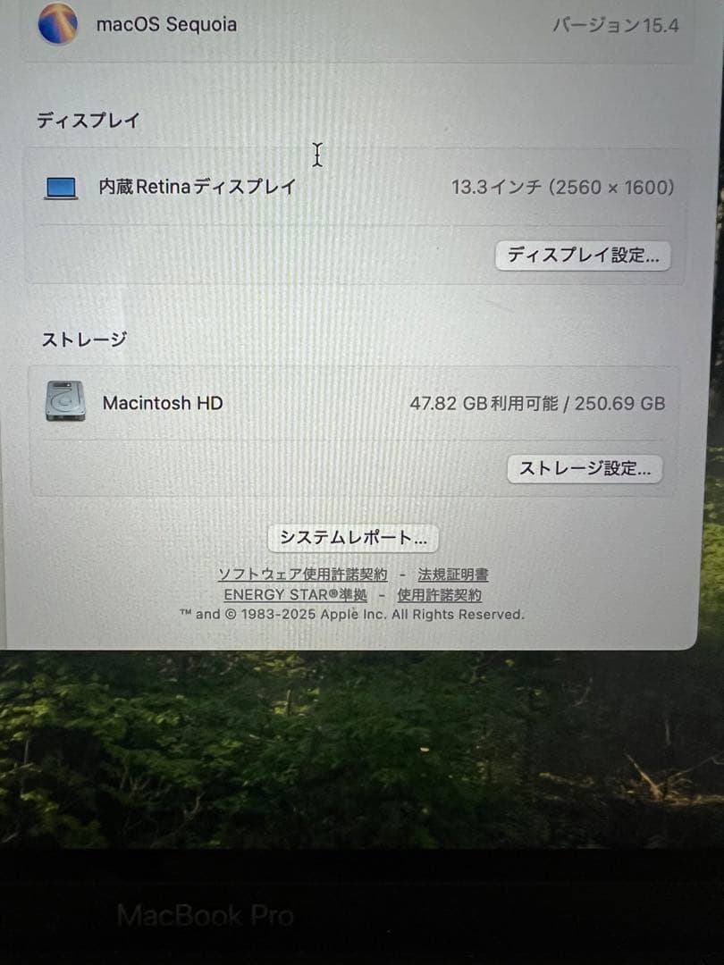 MacBook Pro 2019 Core i5 8Gb 250Gb 13インチ