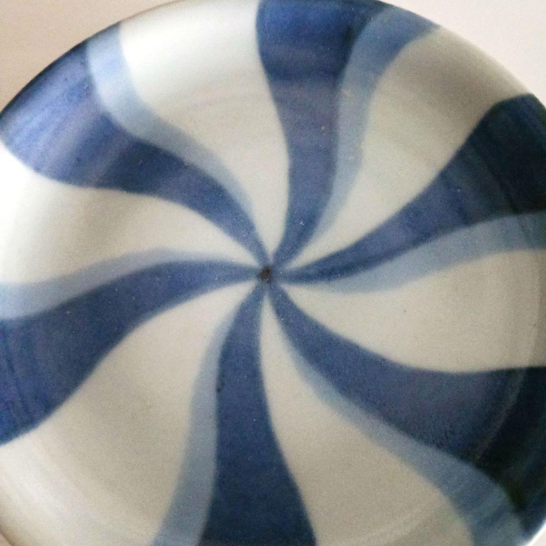 古伊万里　染付　捻り文皿　12センチ