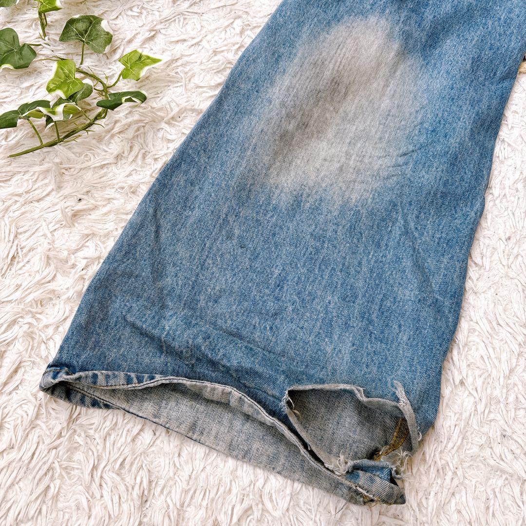希少品　サンデーオフクラブ　ダメージ加工　フレア　ワイド デニムパンツ　サイズ1