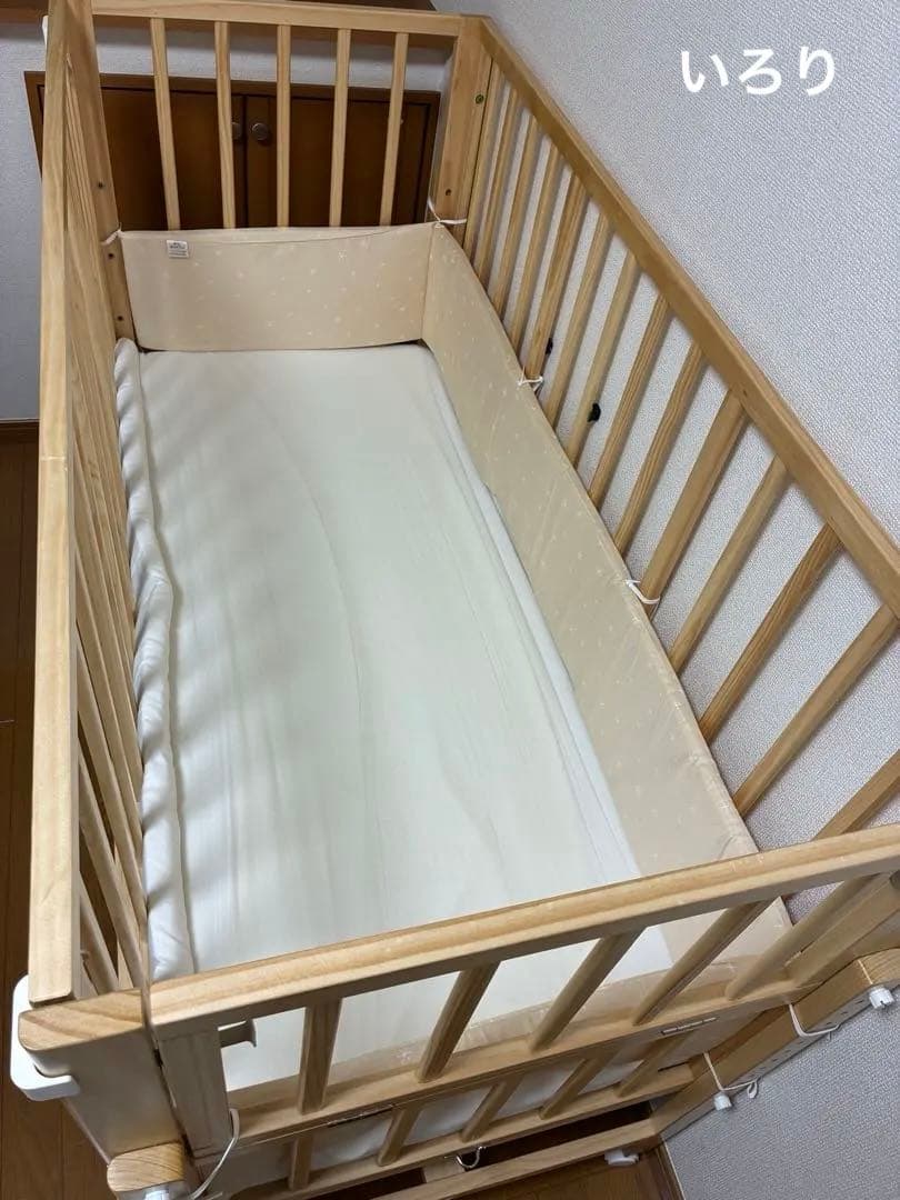 大和屋 そいねーる ラージ ベビーベッド マットレス 防水シーツ ベッドガード付