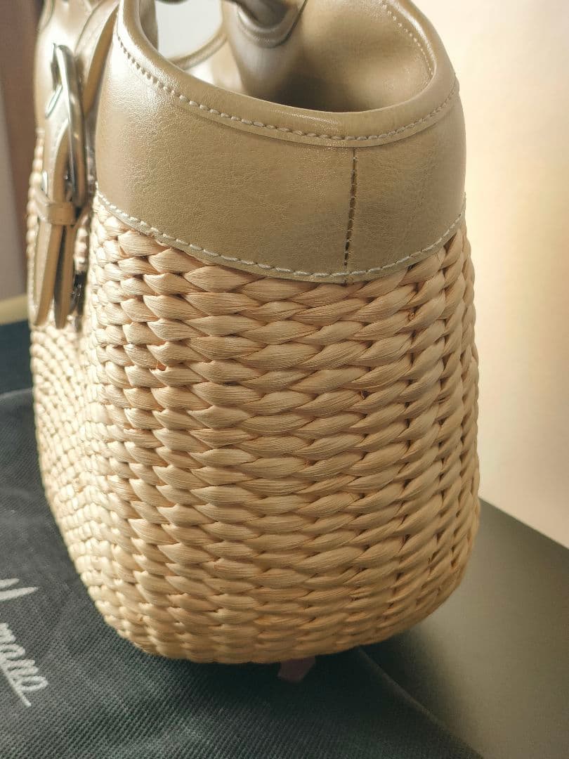 Hamano ハマノ　傳濱野　かごバッグ ベージュ