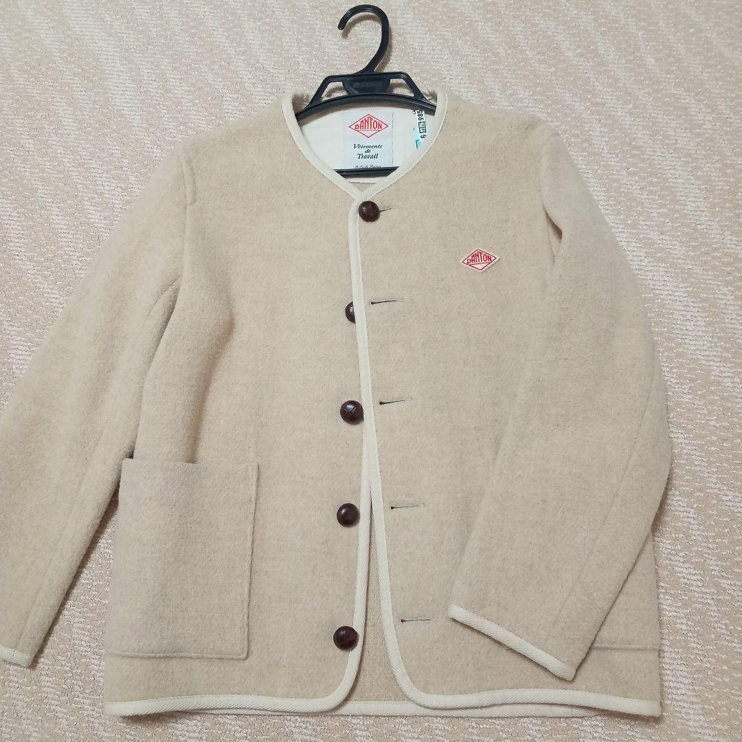 DANTON　ウールモッサノーカラージャケットベージュ36 クリーニング済