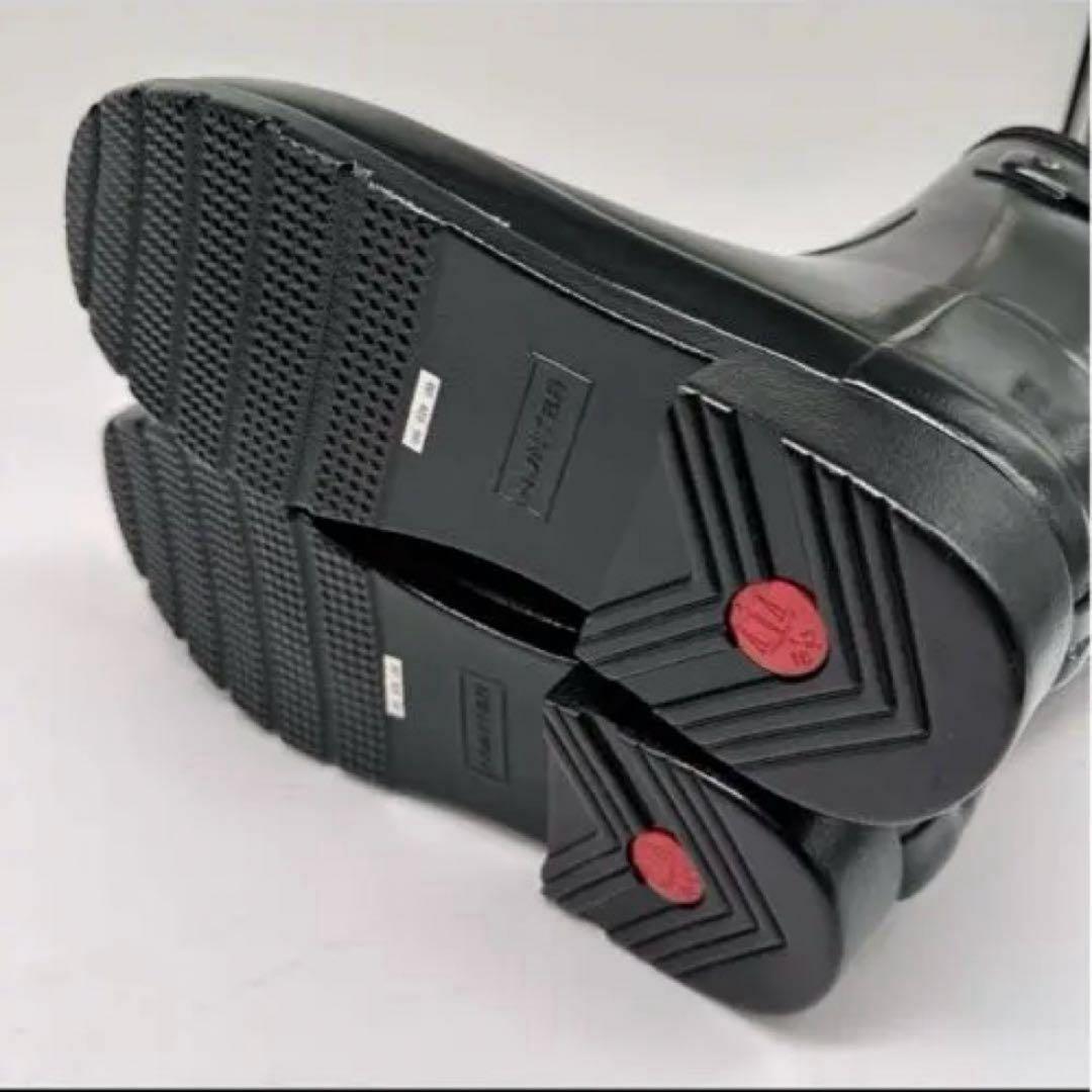 極美品✨ ハンター ショートレインブーツ　サイドベルト付 ブラック 25