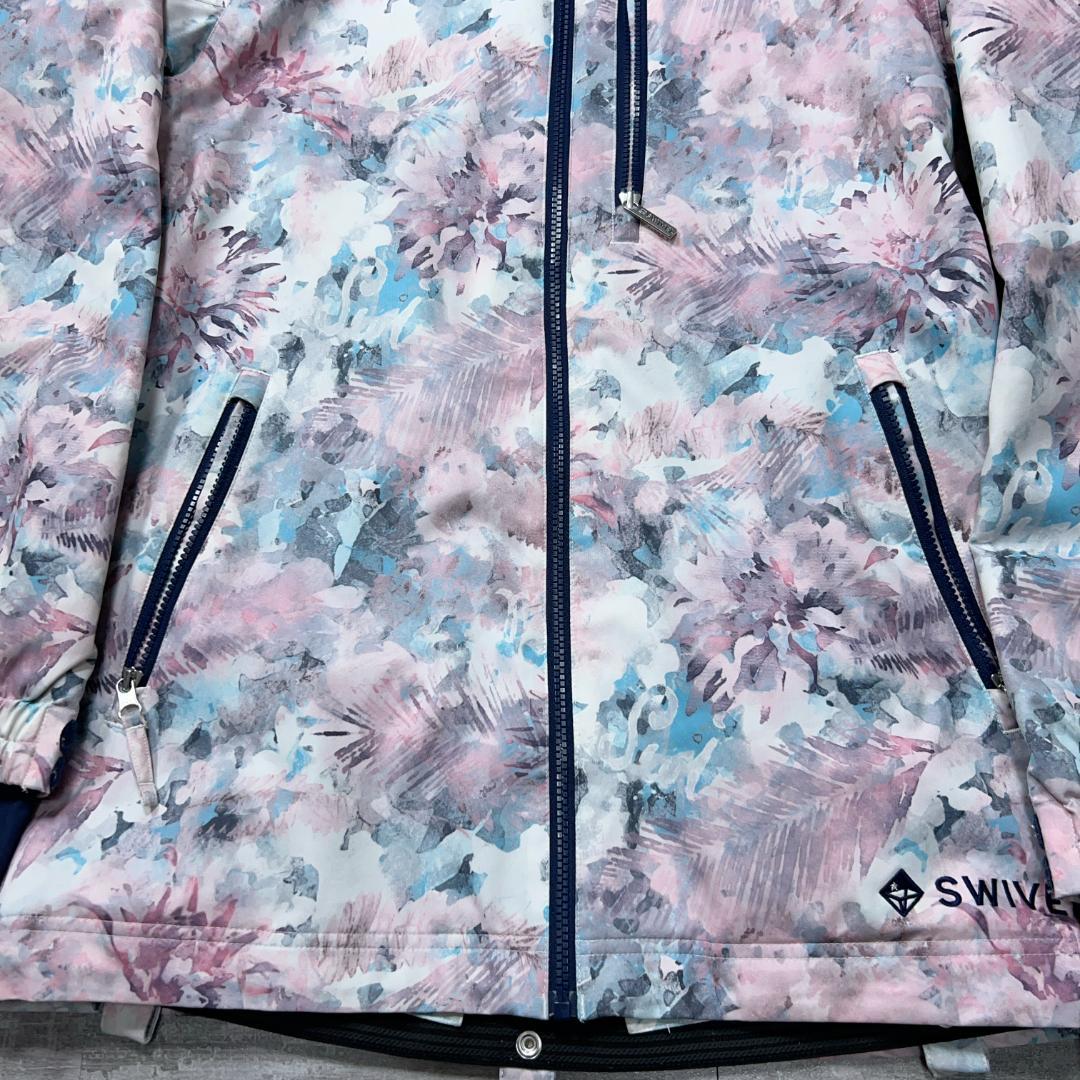 美品 Swivel スノーウェアウェア レディースXL スキーウェア 総柄