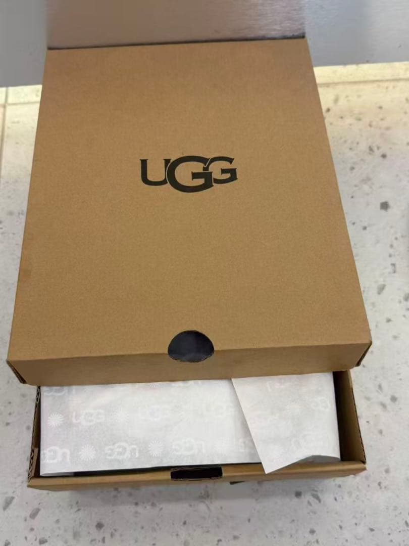 UGG スリッパ 37 平底 ムートン ファー スエード ベージュ レディース