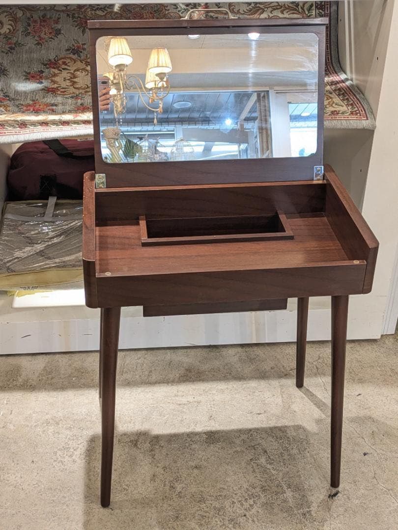 【特価】 北欧レトロ 木製 ドレッサー 化粧台 鏡台 サイドテーブル 木 収納