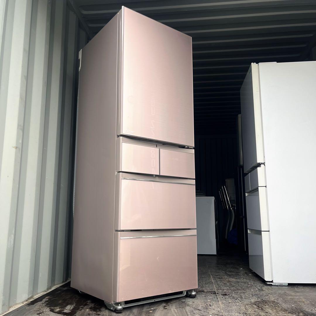 1取付無料！三菱ワイドチルドルーム搭載高性能ラベンダーピンク5ドア冷蔵庫！洗濯機