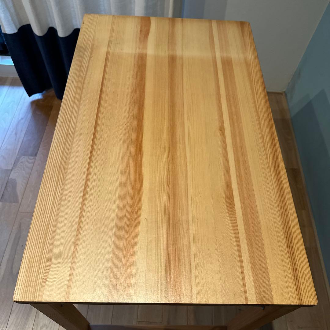 無印　折りたたみハイテーブル　木製カウンターテーブル パイン材