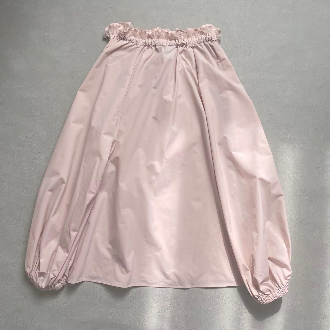 ユナイテッドアローズ　オーガンジーフリルリボンブラウス　ピンク　長袖