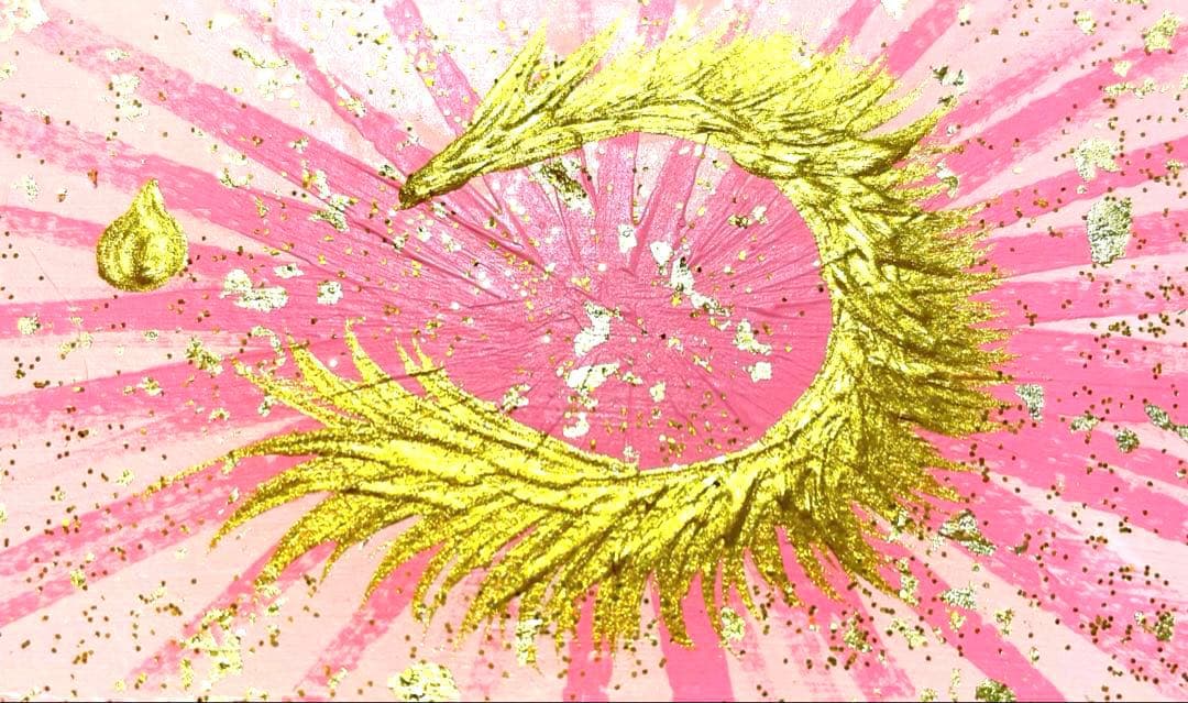 開運絵画　癒しエネルギー　お守り　龍神様　宝珠　24金金箔　龍体文字