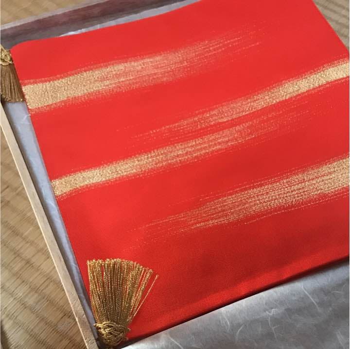 西陣 美品 高級 富久紗　寿 爪掻き本綴れ織り袱紗 祝掛　インテリア　お祝い