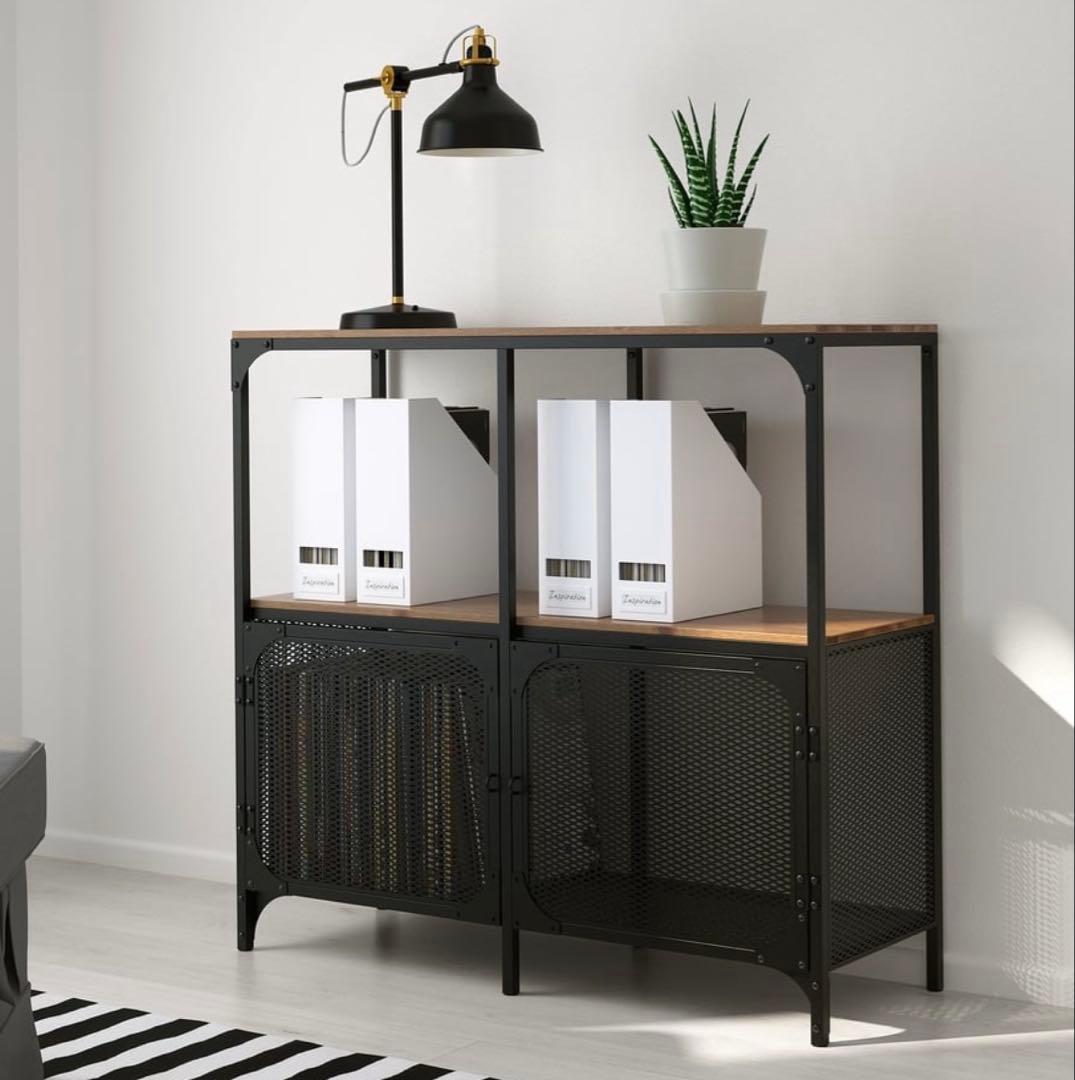 IKEA FJÄLLBO フィエルボ シェルフユニット, ブラック 100×95