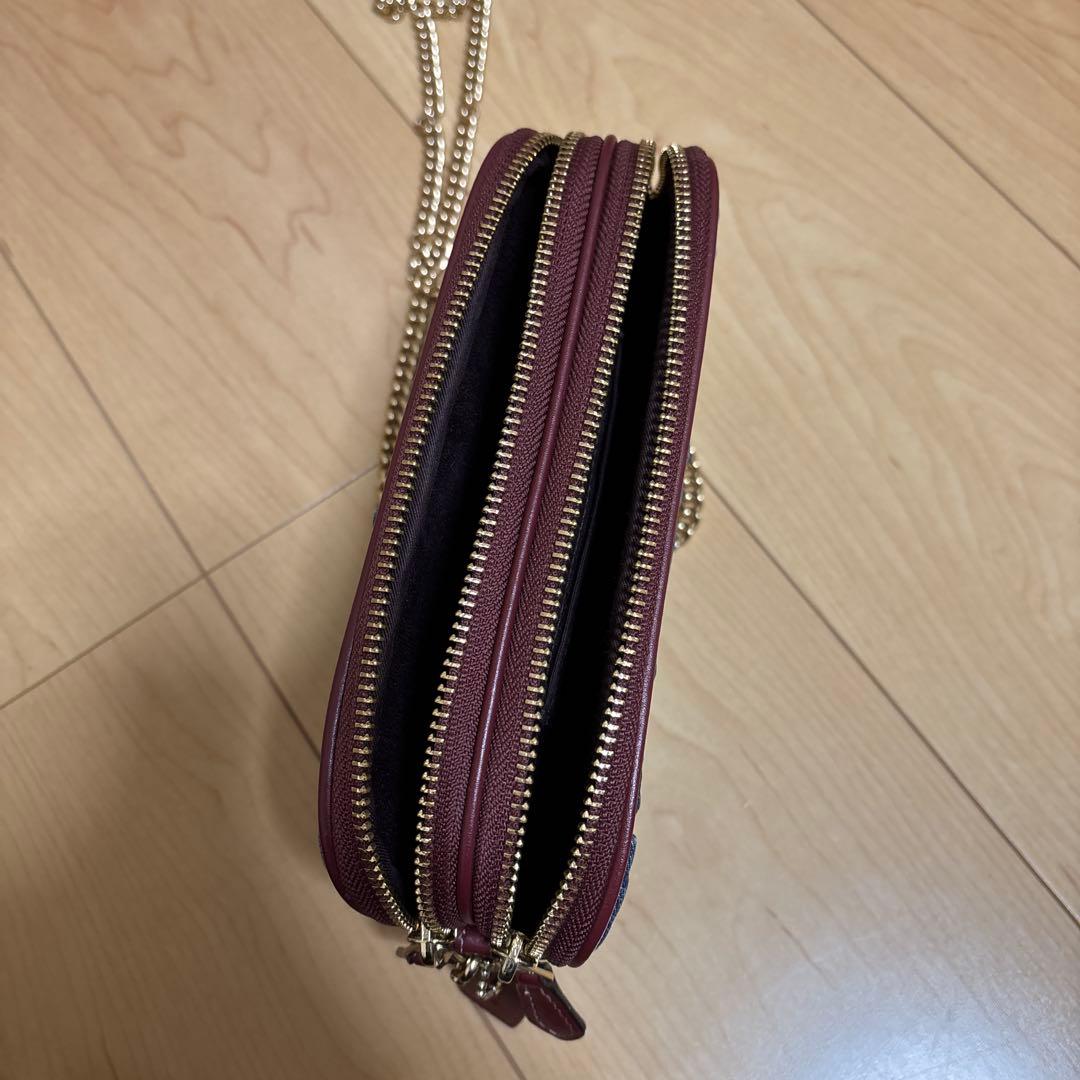 COACH デニム レッド ショルダーバッグ