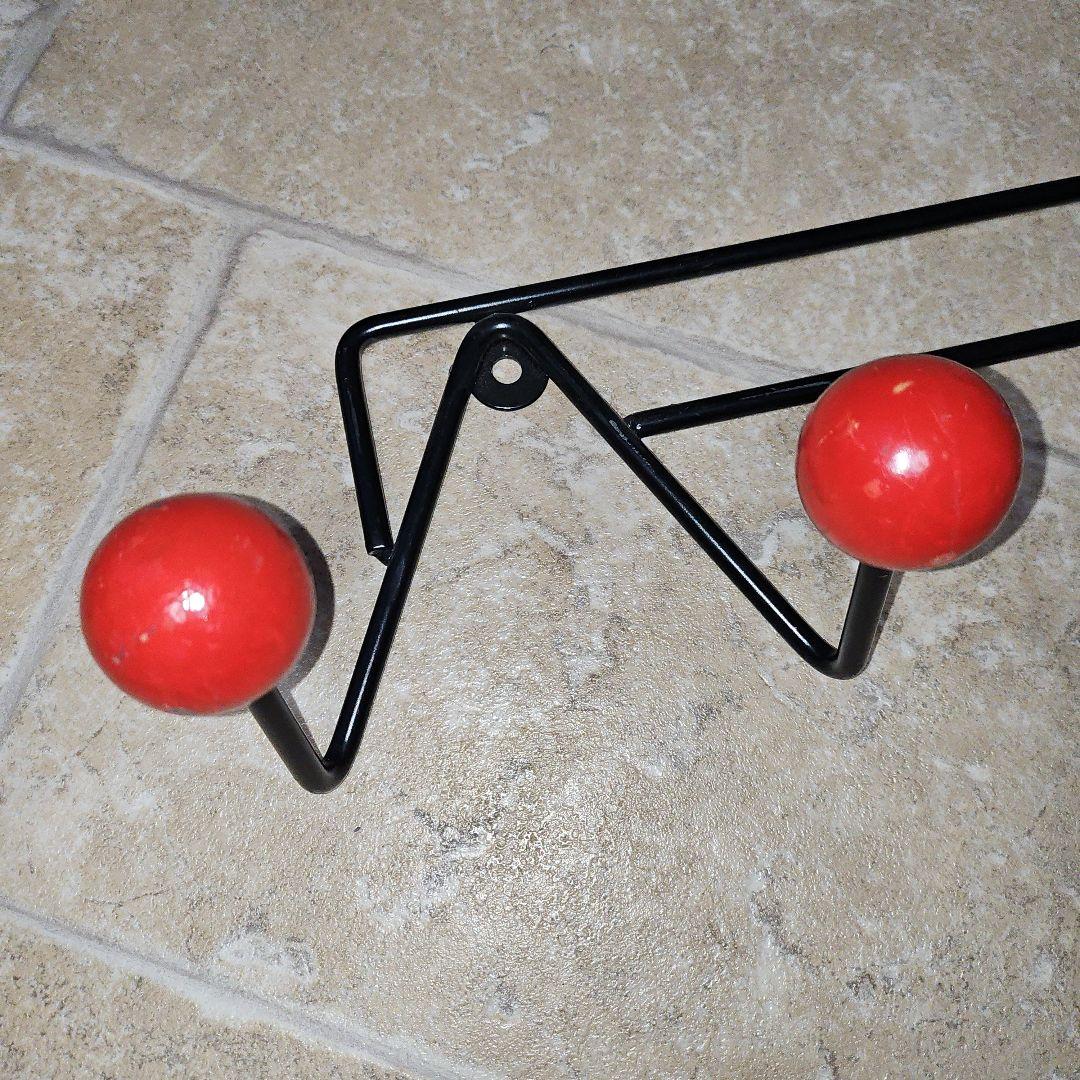 希少 1960S ヴィンテージ コートラック ウォールフック アトミック 赤